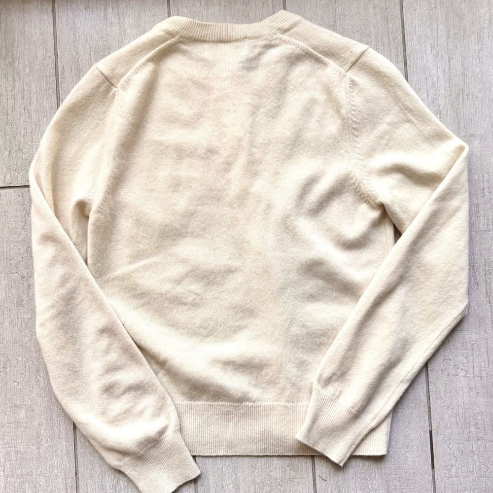Comme des Garcons GIRL Ivory Wool Cardigan Crewneck Sweater - Size S - Picture 2 of 4